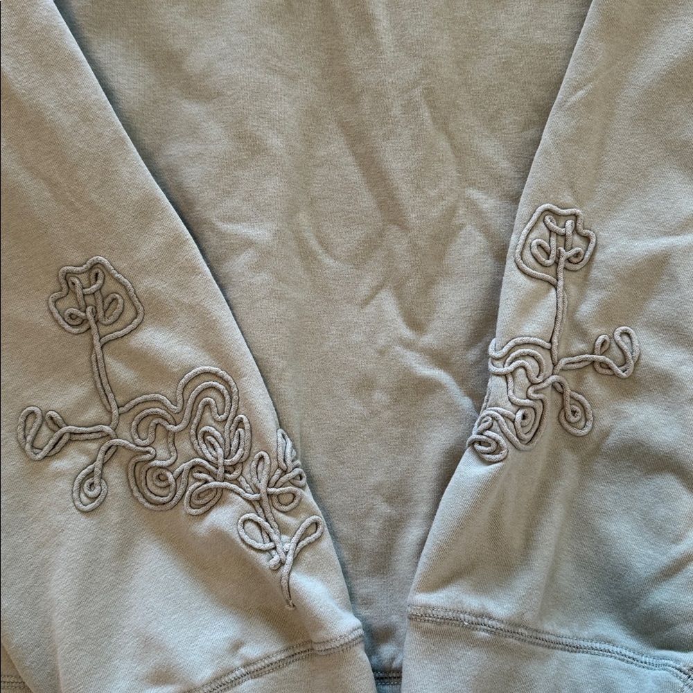 ÇATO Embroidered Crewneck French Terry Sweatshirt Top - Sage Green 3X - Picture 10 of 10